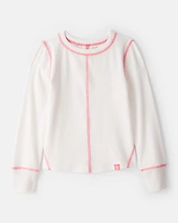 Girls Active Rib Long-Sleeve Top - Cream