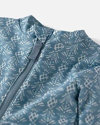 Baby Girl Recycled Rashguard Swimsuit in Bloom Lagoon