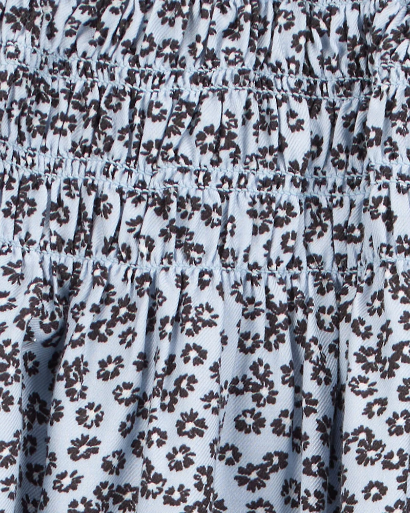 Kid Floral Maxi Skirt - Blue