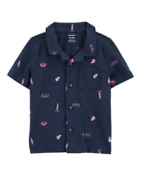 Toddler 4th Of July Icons Button-Down Shirt