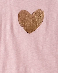 Girls Heart of Gold Cotton Short-Sleeve Graphic Tee - Pink