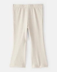 Baby Girl Rib Pull-On Stretch Flare Leggings - Cream