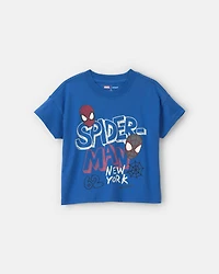 Toddler Boy 'New York' ©Marvel Spider-Man Graphic Tee - Blue