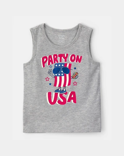 Toddler Boy USA Graphic Tank - Grey