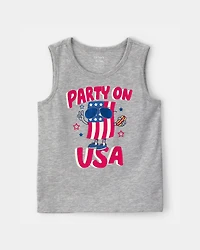Toddler Boy USA Graphic Tank - Grey
