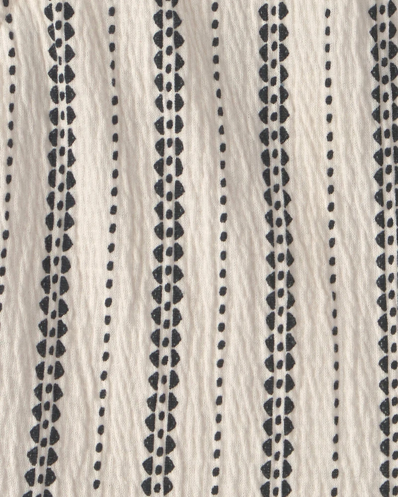 Girls Striped Tank Top - Black/Ivory