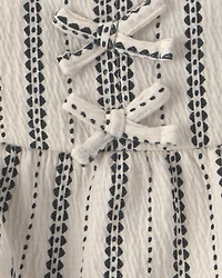 Baby Girl 2-Piece StripedTop & Short Set - Black/Ivory