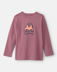Boys Game Controller Long-Sleeve Graphic Tee - Red