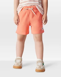 Toddler Waffle Knit Drawstring Shorts - Orange