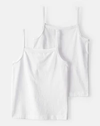 Girls 2-Pack Cami Tank Tops - White