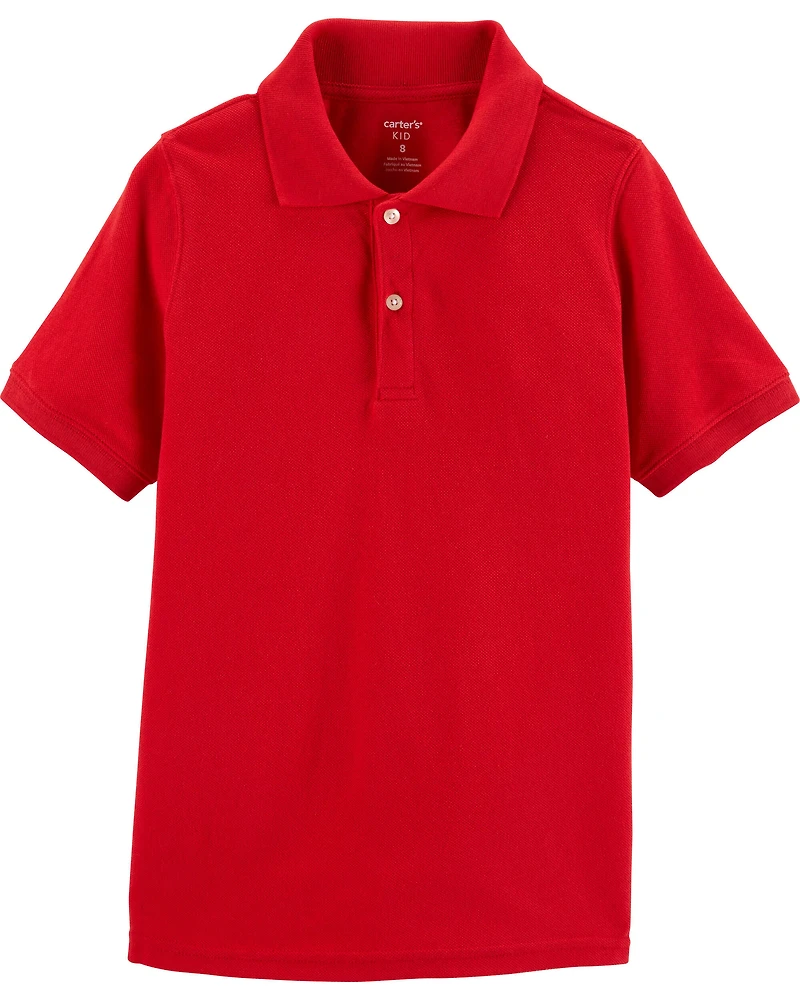 Boys Piqué Uniform Polo - Red