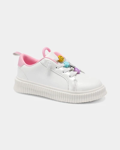 Toddler Girl Charm Casual Sneakers - White/Pink