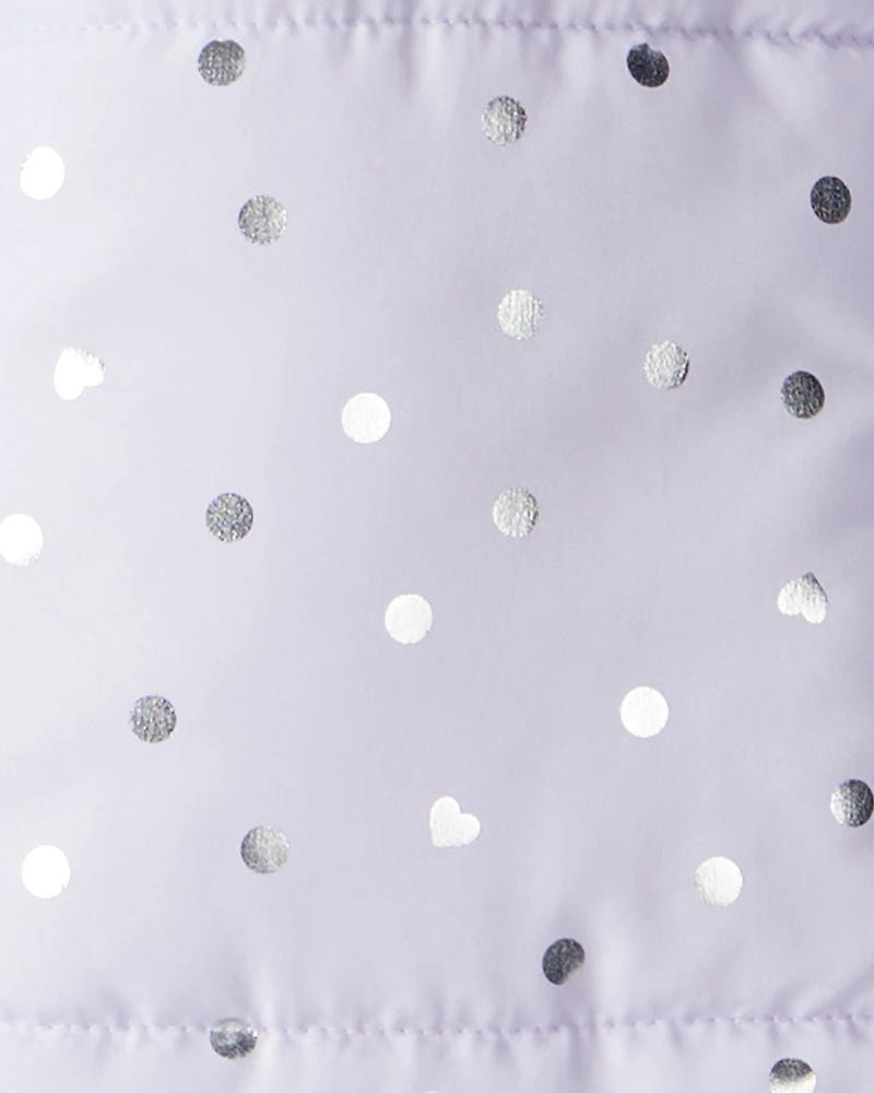 Baby Girl 1-Piece Hooded Pram Snowsuit - Lavender