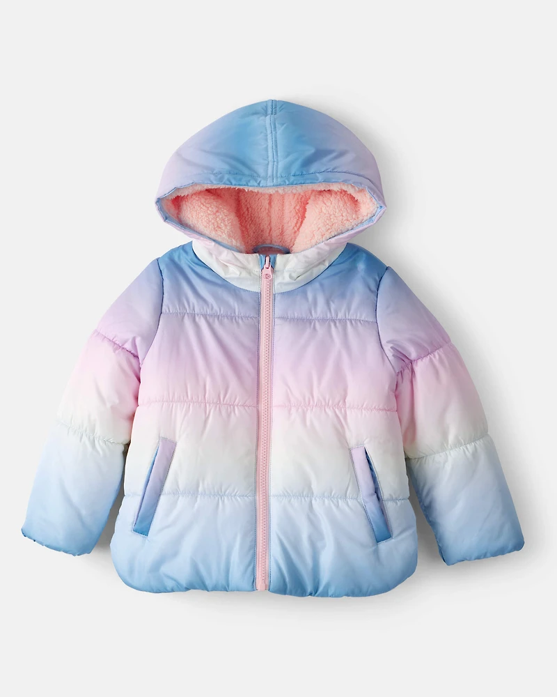Toddler Girl Ombre Hooded Puffer Jacket