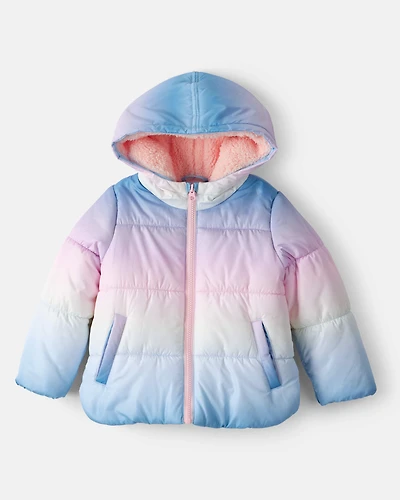 Toddler Girl Ombre Hooded Puffer Jacket