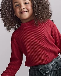 Toddler Girl Mock Neck Long-Sleeve Top - Red