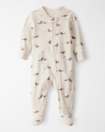 Baby Organic Cotton Sleep & Play Pajamas in Beaver Creek Print