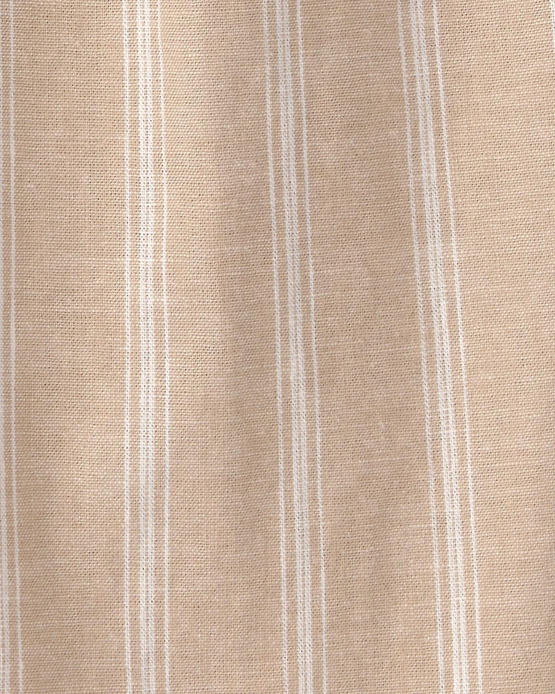 Toddler Striped Linen Pants - Brown