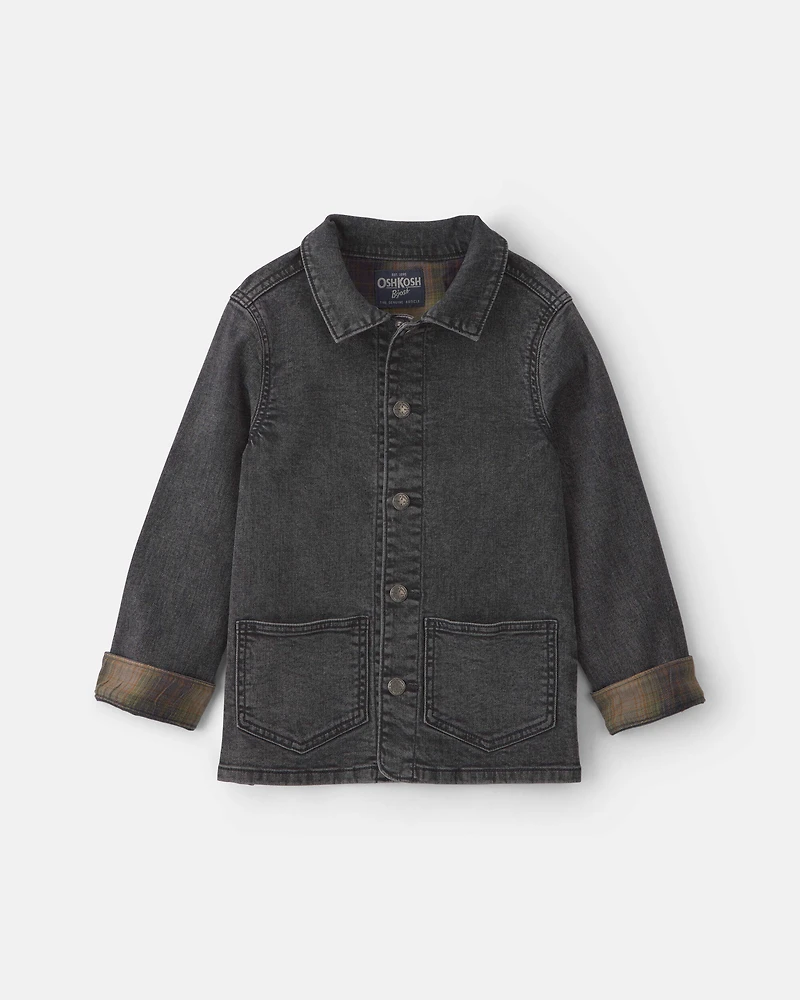 Boys Denim Utility Jacket - Black
