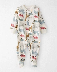 Baby Organic Cotton Sleep & Play Pajamas in Wildlife Animals