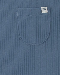 Baby Boy 2-Piece Safari Overall Set - Blue/Ivory