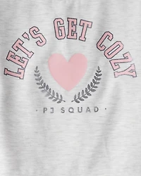 Girls Heart Fleece Loose Fit 2-Piece Pajamas