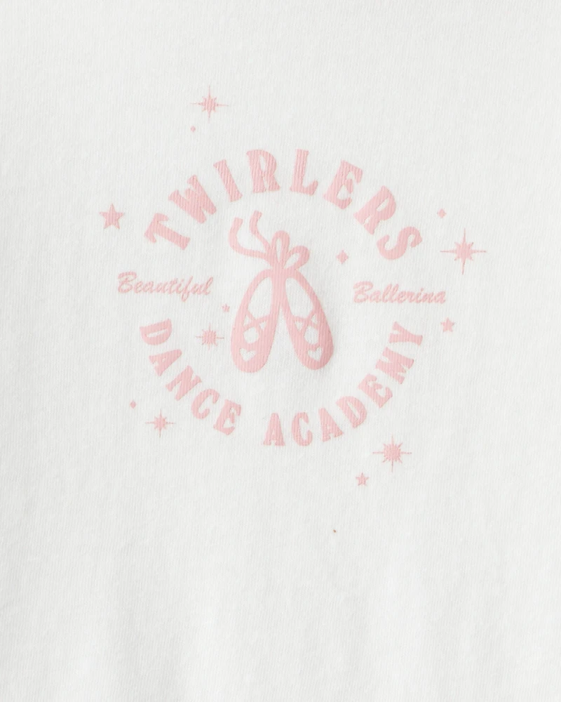 Toddler Girl Ballerina Long-Sleeve Graphic Tee - Cream