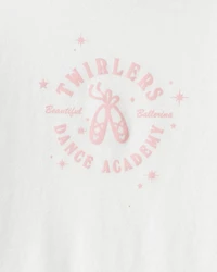 Toddler Girl Ballerina Long-Sleeve Graphic Tee - Cream