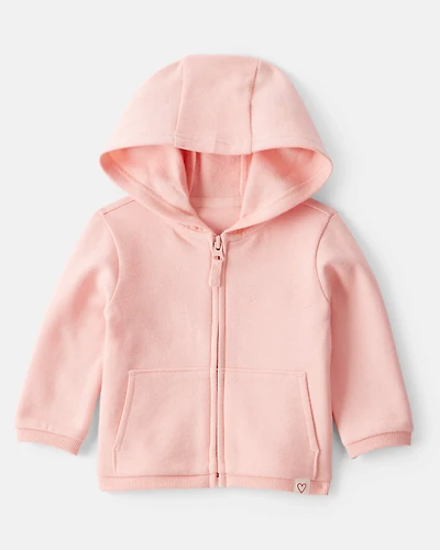Baby Girl DayDream Fleece Long-Sleeve Zip-Up Jacket - Pink