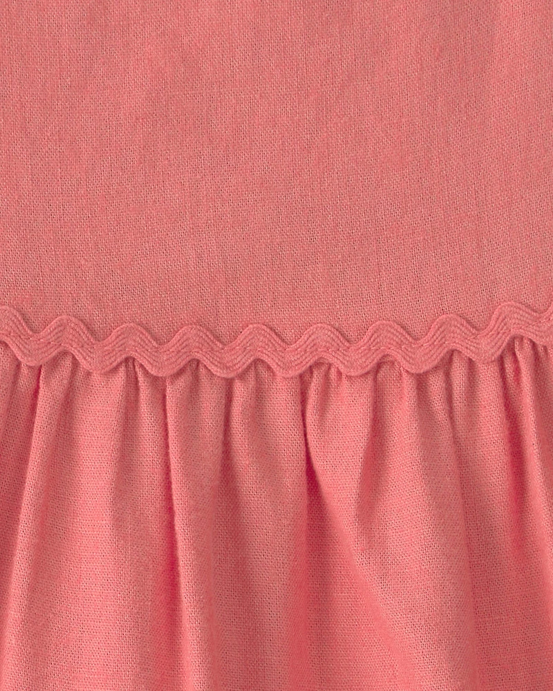 Toddler Girl Ruffle-Sleeve Tiered Dress - Orange