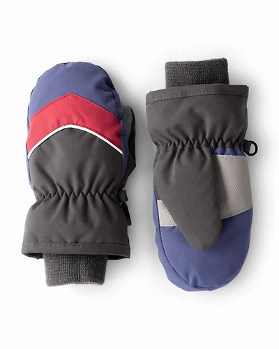 Toddler Boy Ski Mitten - Blue/Red/Grey