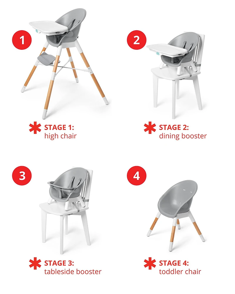 EON 4-in-1 High Chair - Grey/White