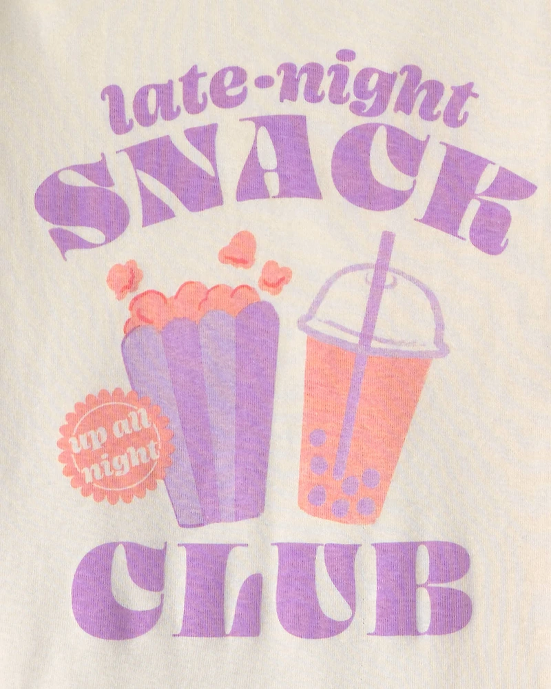 Girls Snacks 100% Cotton 6-Piece Pajama Sets - Pink/Purple/Cream