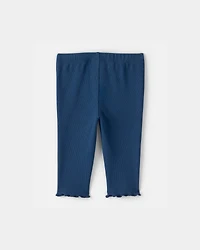 Baby Girl Rib Pants - Navy Blue