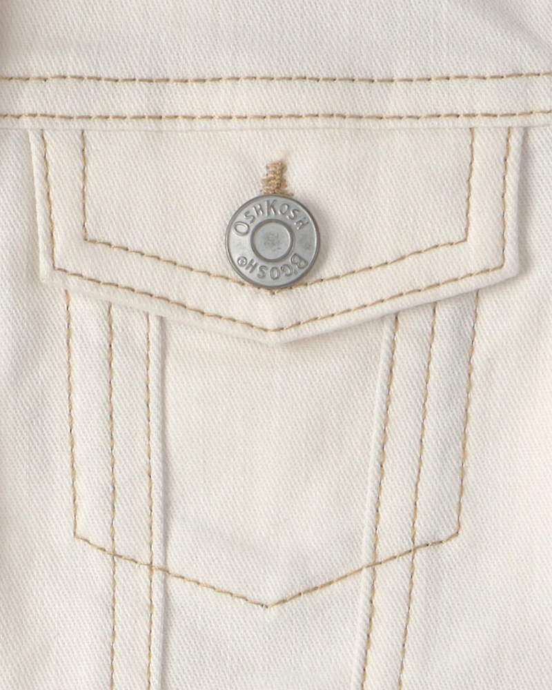 Toddler Girl Twill Jacket - Ivory