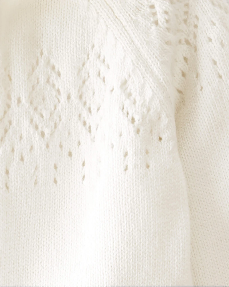 Baby Organic Cotton Sweater Knit Pointelle Jumpsuit