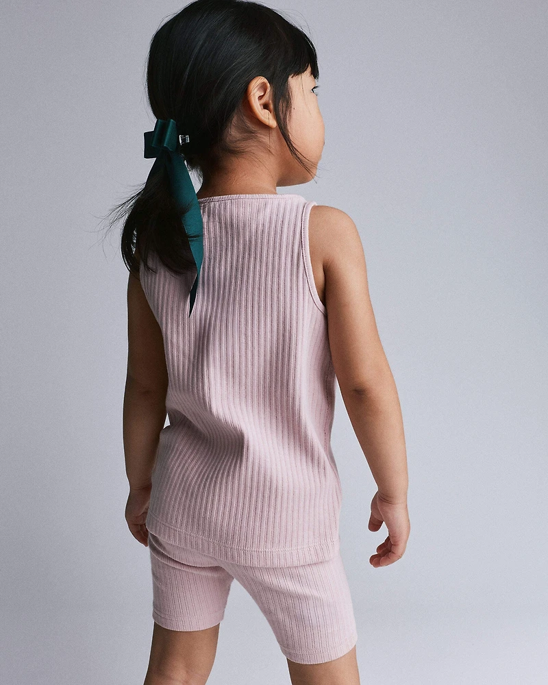 Toddler Girl Brooklyn Bike Shorts - Light Pink