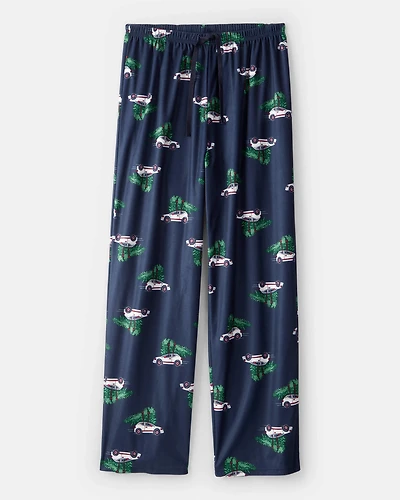 Adult Christmas Cars Loose Fit Pajama Pants - Navy