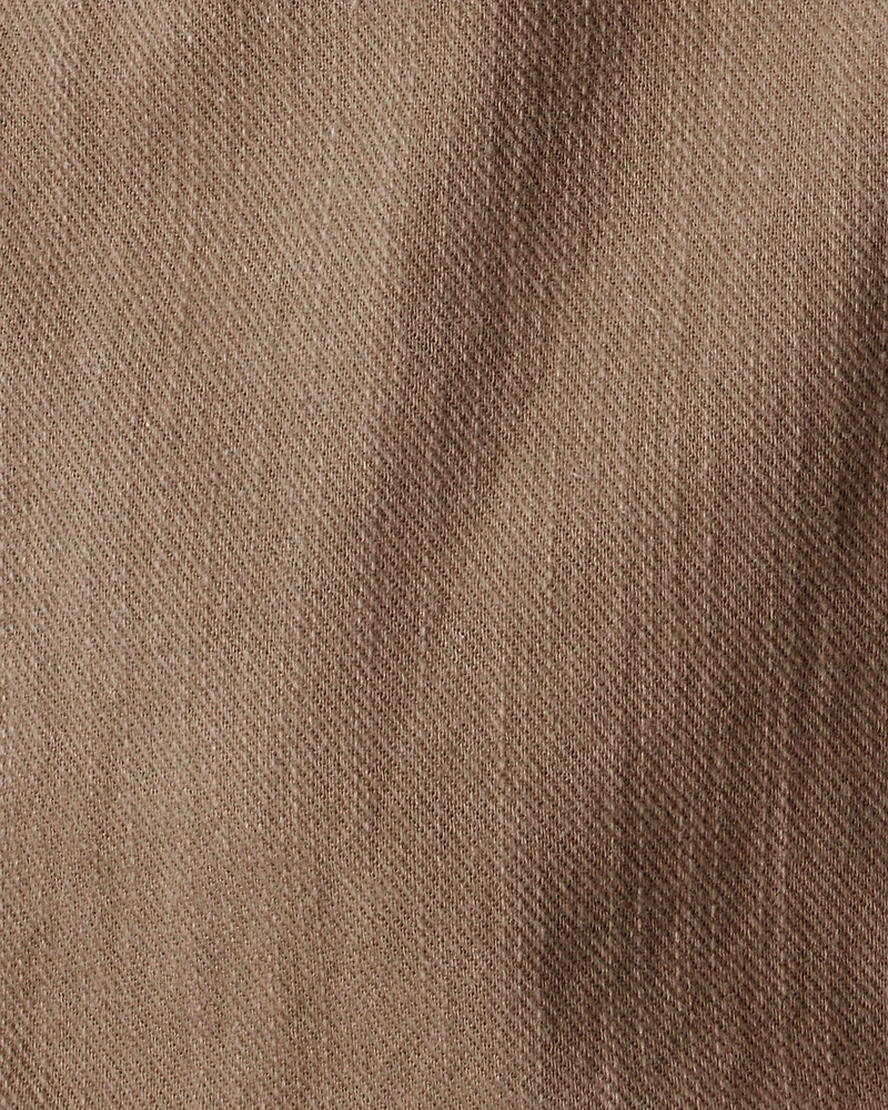 Baby Girl Drawstring Wide-Leg Pants - Brown