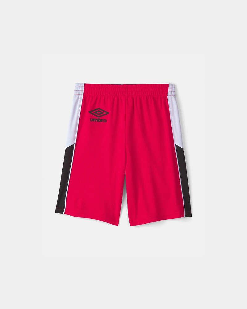 Kid Umbro Canada Mesh Soccer Shorts - Red/White/Black
