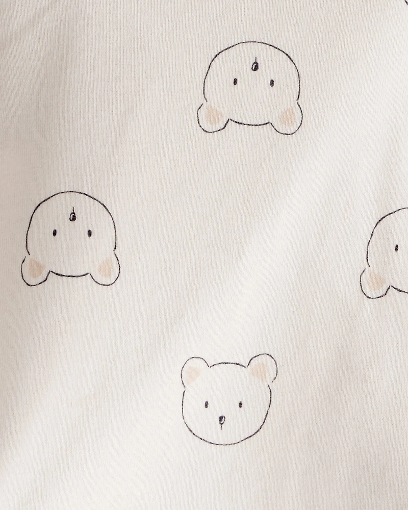 Baby Boy 2-Piece Bear Sherpa Long-Sleeve Overall Set - Brown