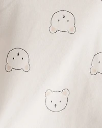 Baby Boy 2-Piece Bear Sherpa Long-Sleeve Overall Set - Brown