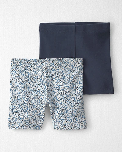 Toddler Girl 2-Pack Organic Cotton Ribbed Pedal  Shorts