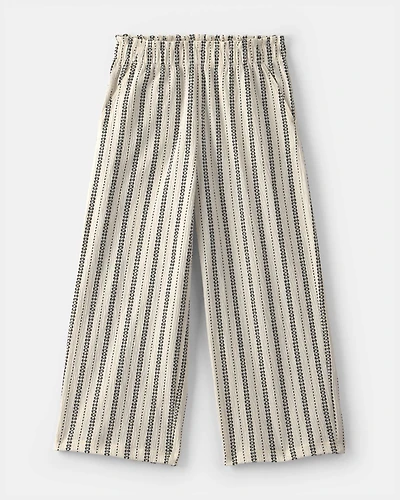Girls Striped Pants - Black/Ivory