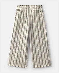 Girls Striped Pants - Black/Ivory