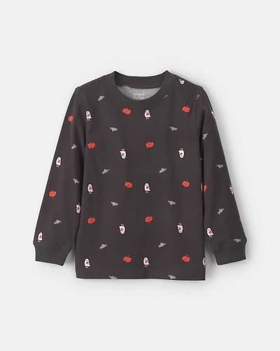 Toddler Boy Pumpkin Halloween Long-Sleeve Tee - Black
