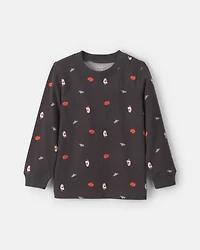 Toddler Boy Pumpkin Halloween Long-Sleeve Tee - Black
