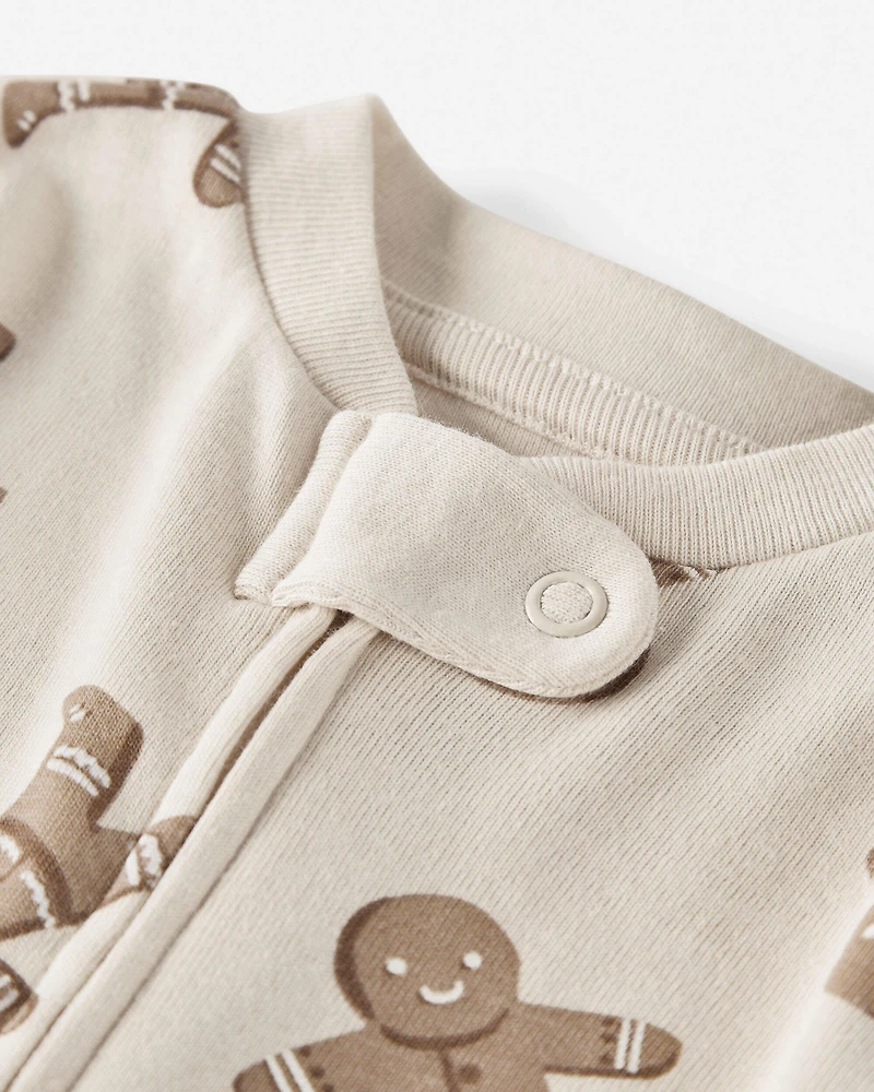 Baby Organic Cotton Sleep & Play in Gingerbread Cookie Pajamas