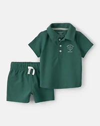 Baby Boy 2-Piece Top & Short Set - Green