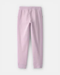 Girls Drawstring Knit Joggers - Purple